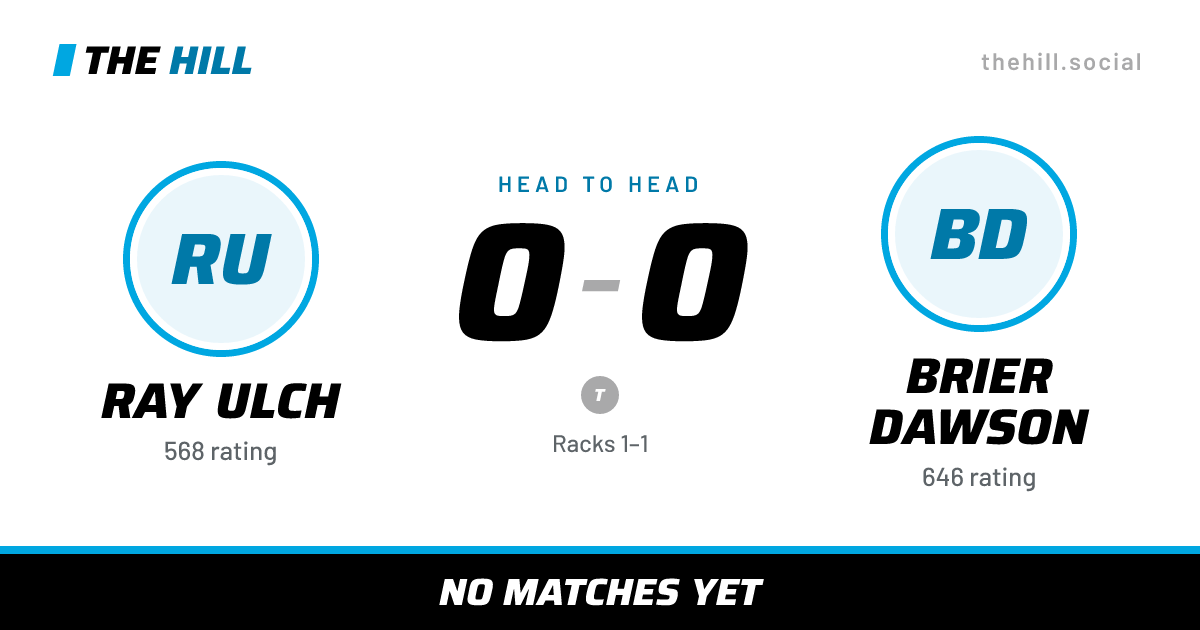 The share card: Ray Ulch vs Brier Dawson, 0–0 head to head on The Hill