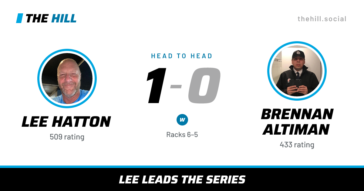 The share card: Lee Hatton vs Brennan Altiman, 1–0 head to head on The Hill