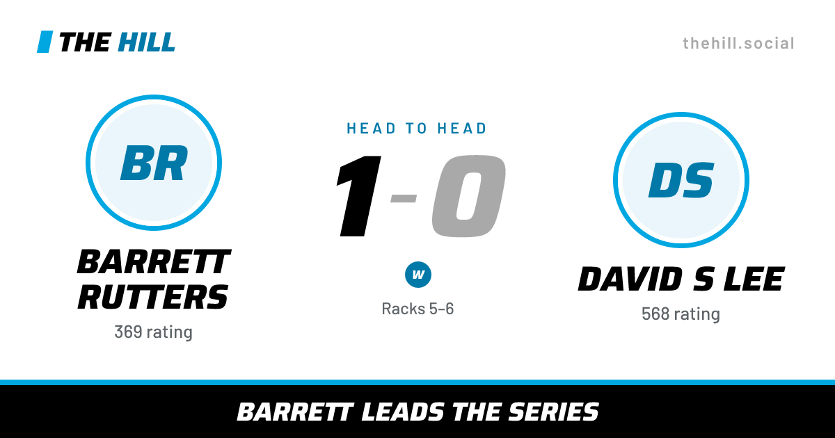 The share card: Barrett Rutters vs David S Lee, 1–0 head to head on The Hill