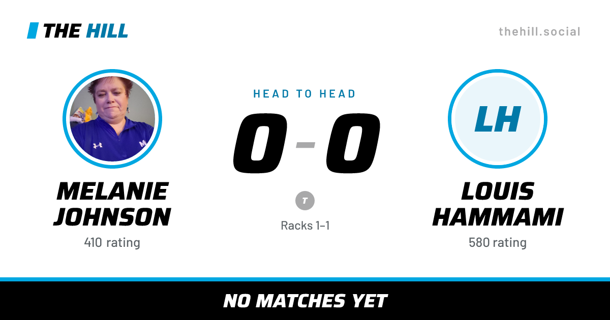 The share card: Melanie Johnson vs Louis Hammami, 0–0 head to head on The Hill