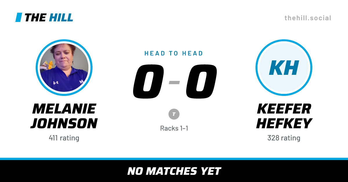 The share card: Melanie Johnson vs Keefer Hefkey, 0–0 head to head on The Hill