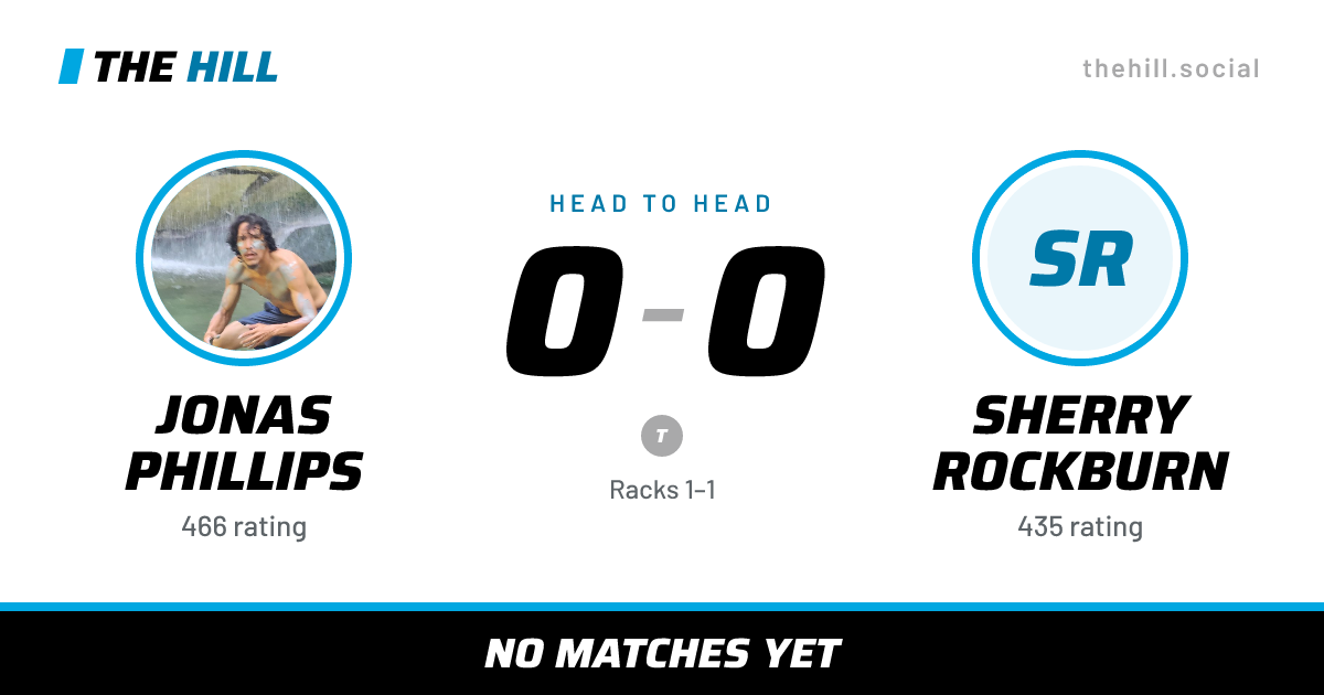 The share card: Jonas Phillips vs Sherry Rockburn, 0–0 head to head on The Hill