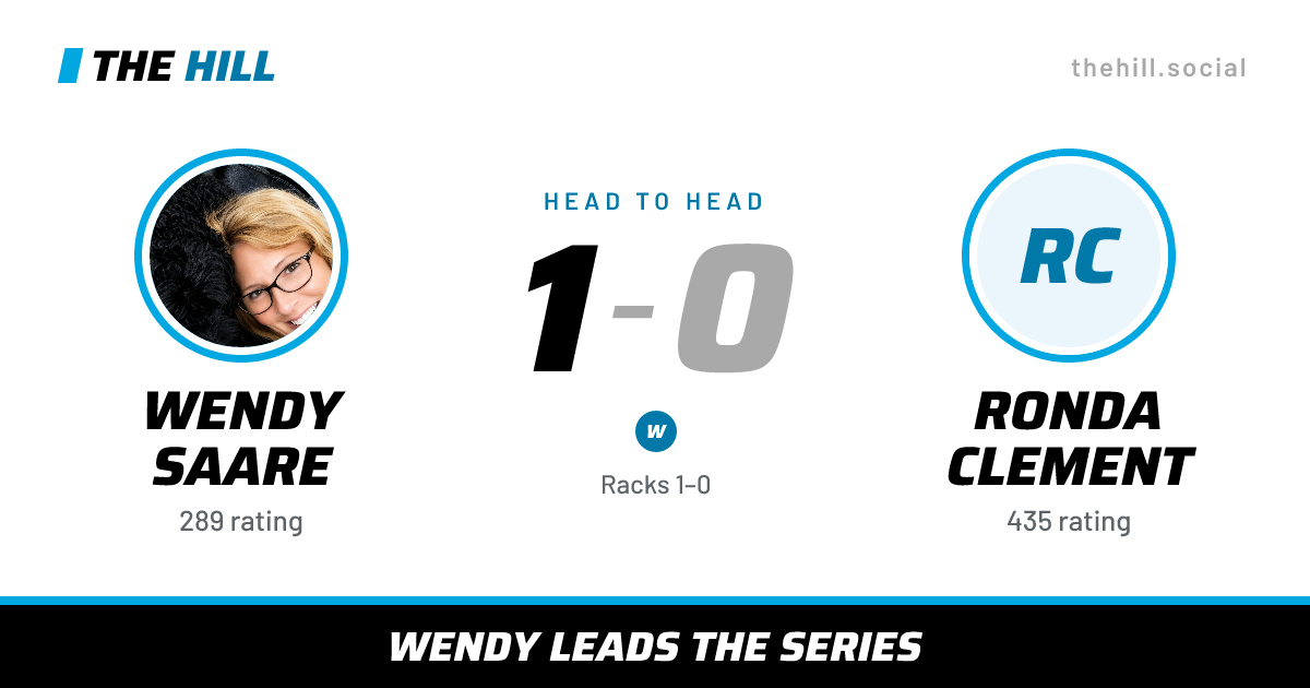 The share card: Wendy Saare vs Ronda Clement, 1–0 head to head on The Hill