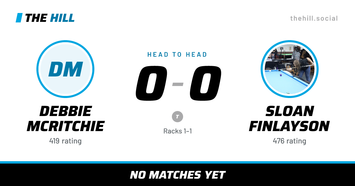 The share card: Debbie McRitchie vs Sloan Finlayson, 0–0 head to head on The Hill