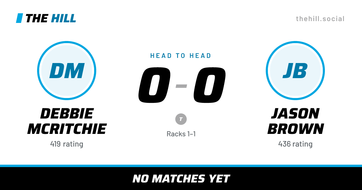 The share card: Debbie McRitchie vs Jason Brown, 0–0 head to head on The Hill