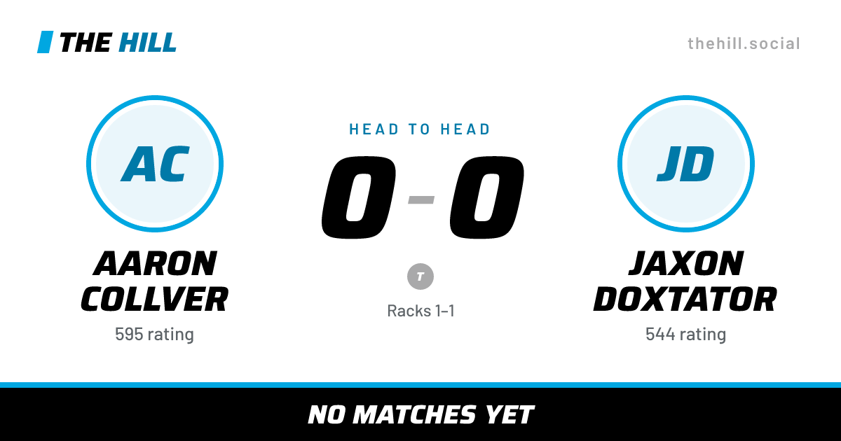 The share card: Aaron Collver vs Jaxon Doxtator, 0–0 head to head on The Hill