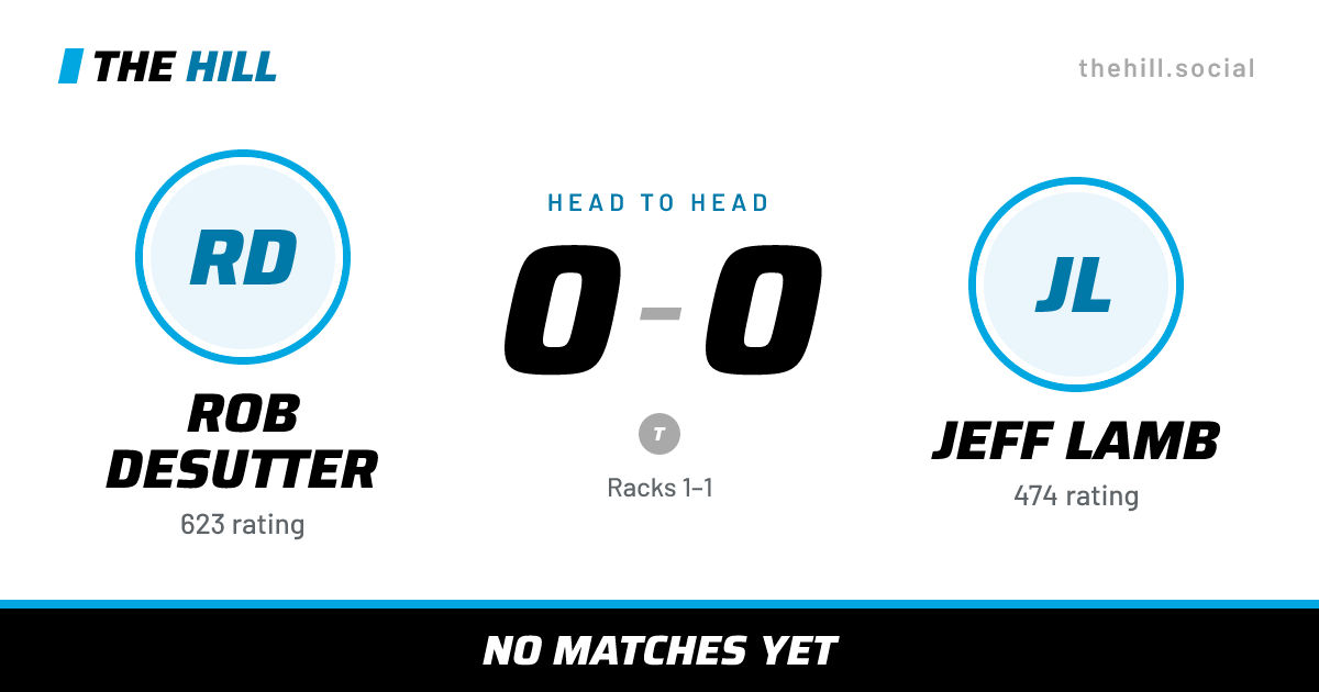 The share card: Rob DeSutter vs Jeff Lamb, 0–0 head to head on The Hill