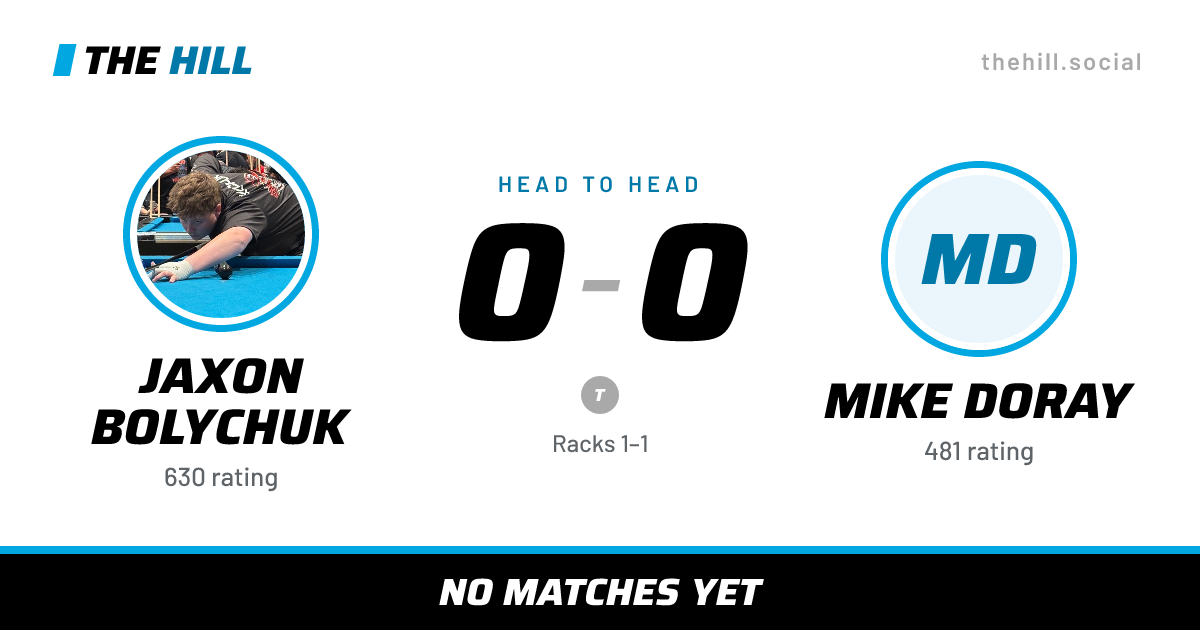 The share card: Jaxon Bolychuk vs Mike Doray, 0–0 head to head on The Hill