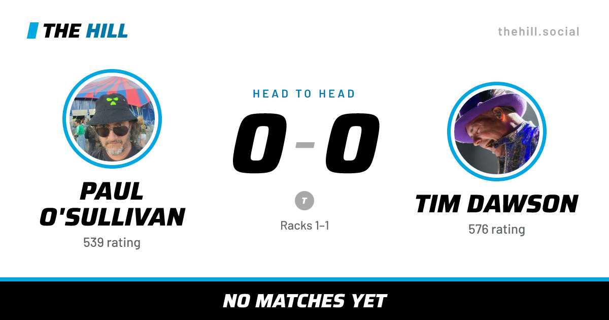 The share card: Paul O'Sullivan vs Tim Dawson, 0–0 head to head on The Hill