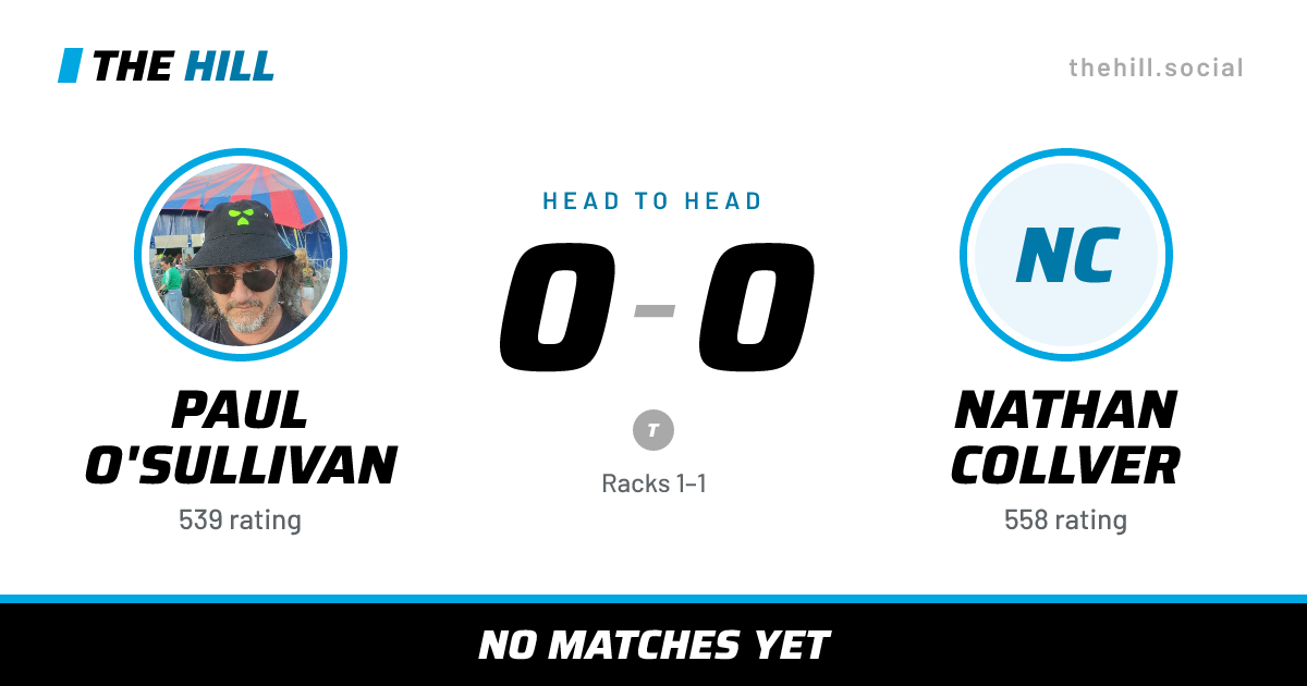The share card: Paul O'Sullivan vs Nathan Collver, 0–0 head to head on The Hill