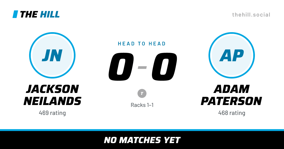 The share card: Jackson Neilands vs Adam Paterson, 0–0 head to head on The Hill