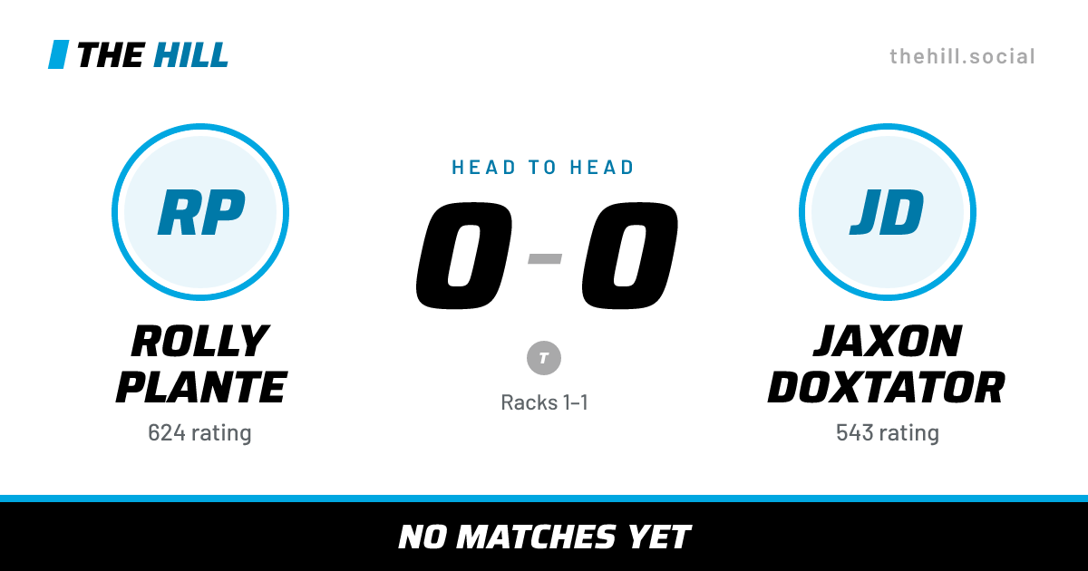 The share card: Rolly Plante vs Jaxon Doxtator, 0–0 head to head on The Hill