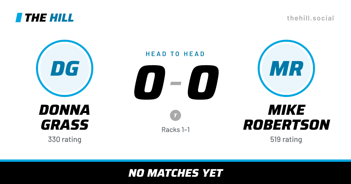 The share card: Donna Grass vs Mike Robertson, 0–0 head to head on The Hill