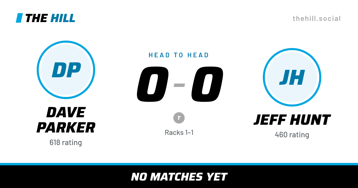 The share card: Dave Parker vs Jeff Hunt, 0–0 head to head on The Hill