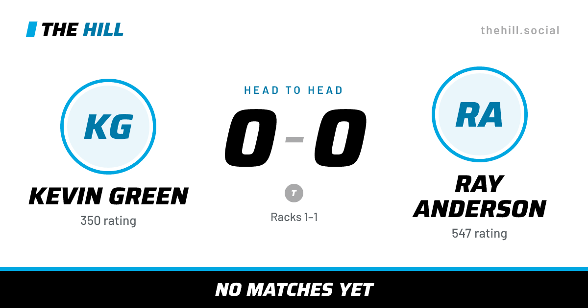 The share card: Kevin Green vs Ray Anderson, 0–0 head to head on The Hill