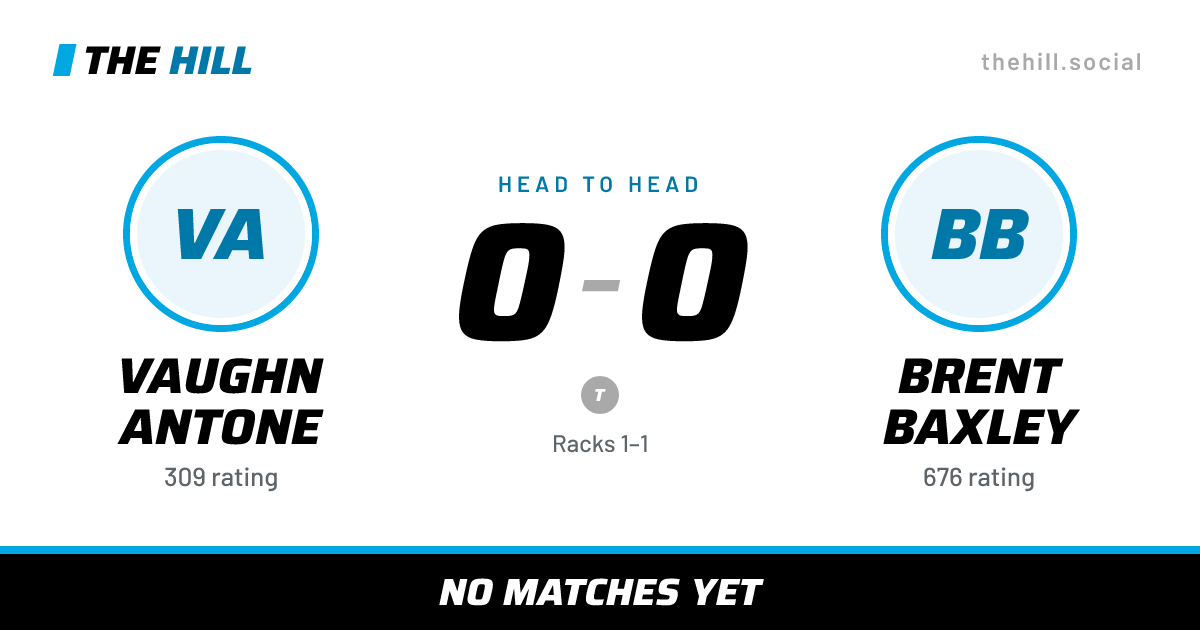The share card: Vaughn Antone vs Brent Baxley, 0–0 head to head on The Hill