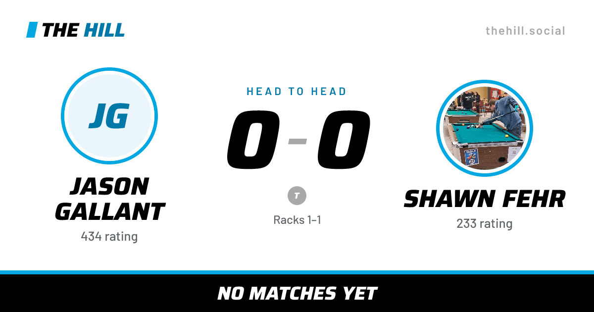 The share card: Jason Gallant vs Shawn Fehr, 0–0 head to head on The Hill