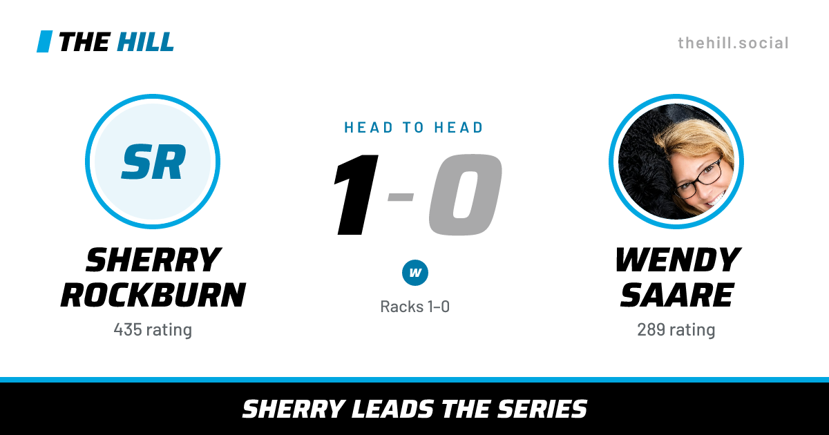 The share card: Sherry Rockburn vs Wendy Saare, 1–0 head to head on The Hill