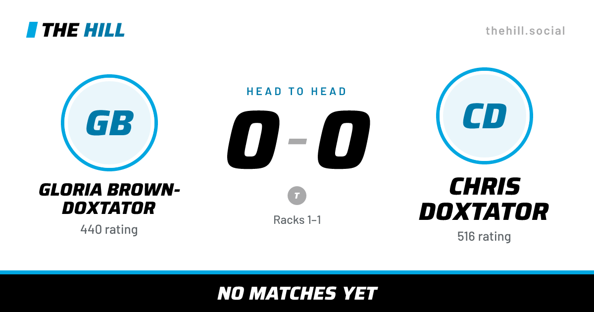 The share card: Gloria Brown-Doxtator vs Chris Doxtator, 0–0 head to head on The Hill