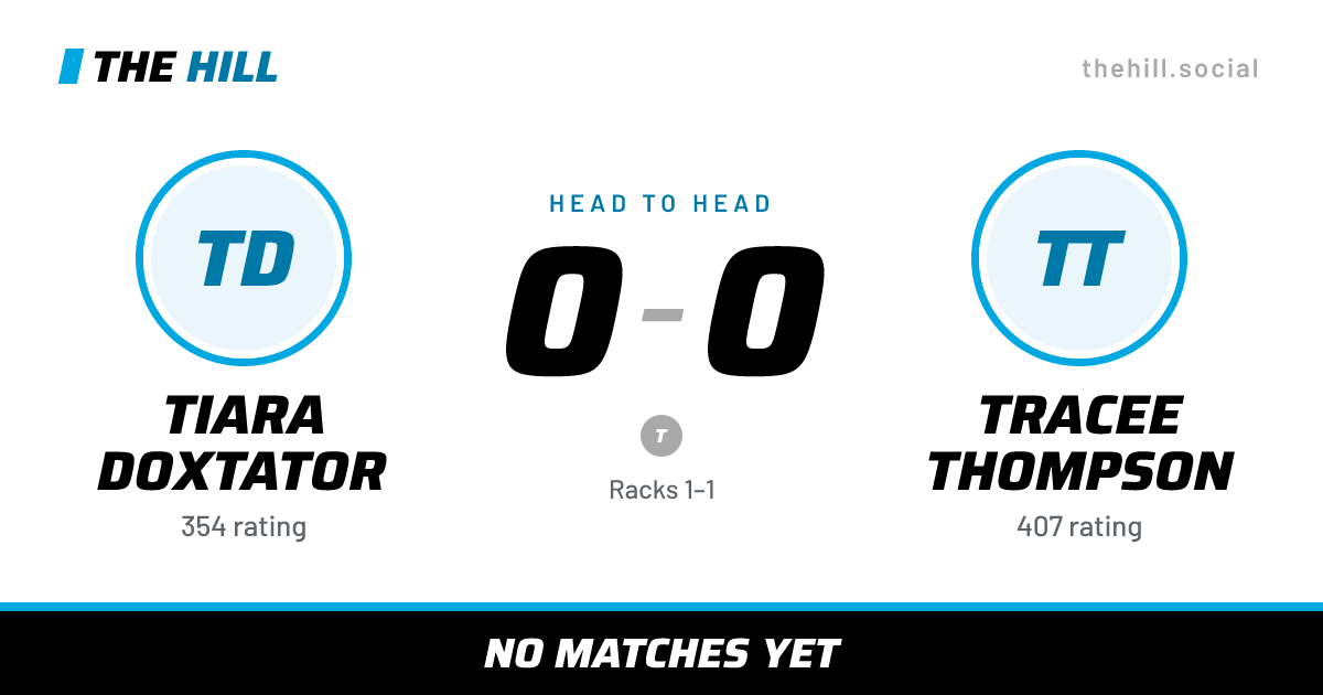 The share card: Tiara Doxtator vs Tracee Thompson, 0–0 head to head on The Hill